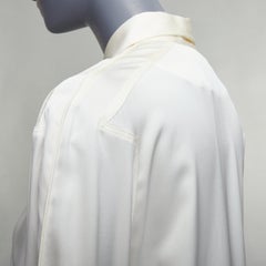 BOTTEGA VENETA 100% silk cream ruched raglan sleeves shirt IT36 XXS