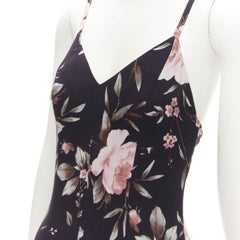 ALICE OLIVIA abito midi in viscosa con stampa floreale rosa nero US4 S