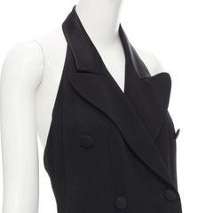 MOSCHINO Vintage Cheap Chic halter backless double breasted slit jumpsuit IT42 M