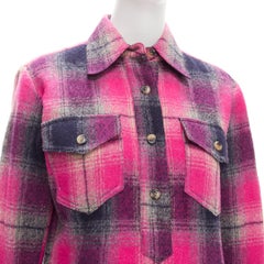 DRIES VAN NOTEN 100% wool black pink plaid bias splice hem dress FR34 XS
