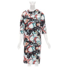 MARNI graphic splash paint print cotton oriental cut dress IT36 XS