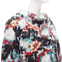 MARNI graphic splash paint print cotton oriental cut dress IT36 XS