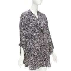 MARNI 100% silk black white speckle print asymmetric neck shirt dress IT40 S