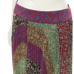 ALICE OLIVIA Gonna lunga plissettata a righe Jasmine multi paisley US6 M