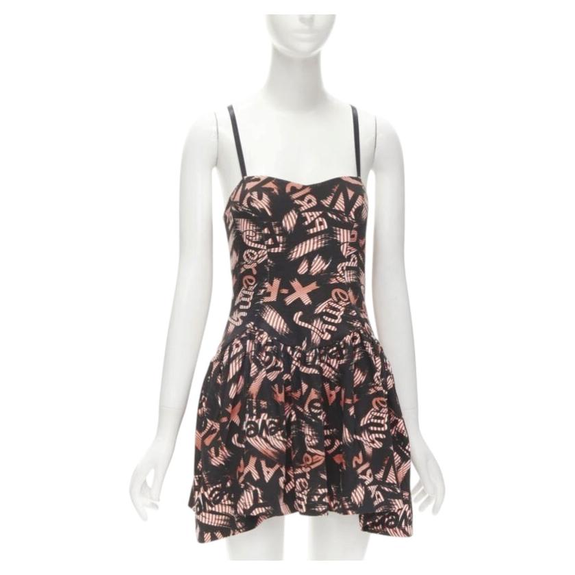 Pre-owned Jeremy Scott Orange X-ray New York City Names Strappy Mini Dress