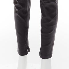 VINCE black genuine leather panelled back darts fitted moto leggings XS