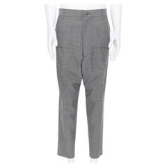 MERCIBEAUCOUP grey wool reversed back to front dropped crotch trousers JP3 L