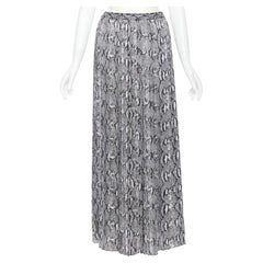 MICHAEL KORS black white scaled leather print pleated midi summer skirt XS
