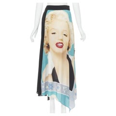 rare LOEWE Pop Art lady portrait crystal embellished wrap skirt FR36 XS