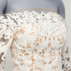 ZUHAIR MURAD Bridal 2015 Runway white pearl embellished wedding gown IT36 XXS
