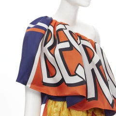 rare Runway MOSCHINO Couture! 2014 Junk Food Potato Chip one shoulder gown IT40