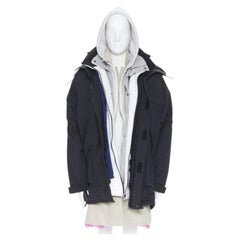 rare BALENCIAGA 2018 Runway Fake Layering 7 layer pink fur lined parka jacket XL