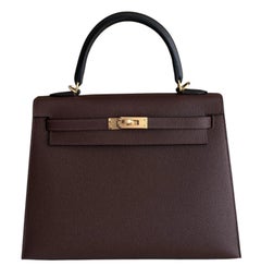 Hermes Kelly 25 Sellier Tricolor Terre Ebene Craie Epsom Top Handle, 2026