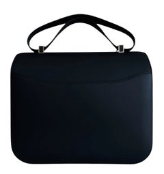 Hermes Constance 29 Cartable Black Sombrero Leather Shoulder Handbag Rare