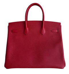 Hermes Birkin 35 Rouge Casaque Red Epsom Leather Gold Hardware RARE Top Handle