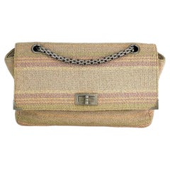 Chanel 2.55 Reissue 225 Single Flap Pink Multicolor Cotton Tweed Shoulder Bag