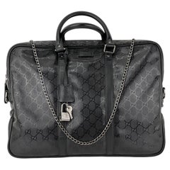 Gucci GG Imprime Coated Canvas Black Briefcase Business Bag