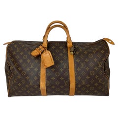 Borsa da viaggio Louis Vuitton Keepall 50 in tela Monogram, bagaglio vintage