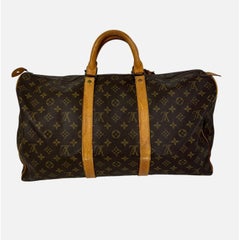 Borsa da viaggio Louis Vuitton Keepall 50 in tela Monogram, bagaglio vintage