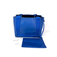 Balenciaga Calfskin S Navy Cabas Blue Tote Bag and Pouch Set