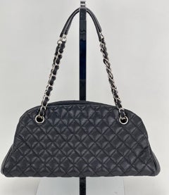 Chanel Just Mademoiselle Quilted Caviar Black Bowling Shoulder Bag