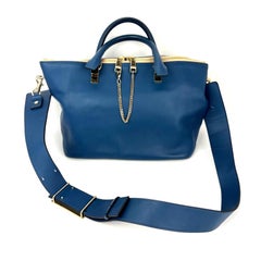 Chloe Baylee Medium Blue Leather Tote Bag