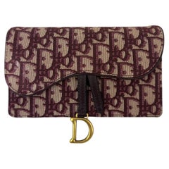 Christian Dior Oblique Saddle Bordeaux Belt Bag Clutch
