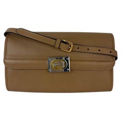 Gucci Lambskin G Linea Matisse Interlocking Beige Clutch Shoulder Bag