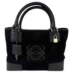 Bolso tote Loewe Amazona Fusta de ante negro