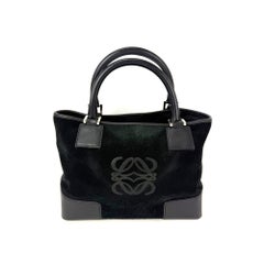 Bolso tote Loewe Amazona Fusta de ante negro