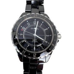 Chanel J12 GMT Stainless Steel Black Ceramic 41mm Unisex Watch