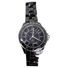 Chanel J12 GMT Stainless Steel Black Ceramic 41mm Unisex Watch