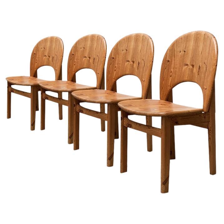 Set of 4 Mid-Century Danish Pine Chairs by Niels Koefoed for Glostrup, 1960s For Sale