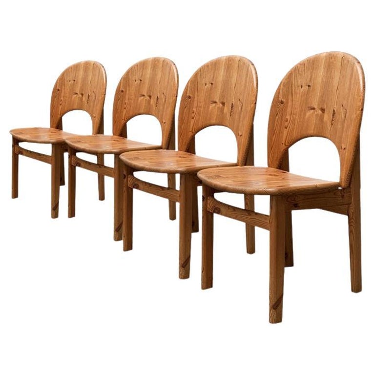 Set of 4 Mid-Century Danish Pine Chairs by Niels Koefoed for Glostrup, 1960s