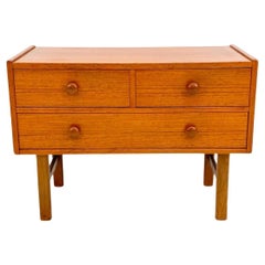 Scandinavian danish modern petite teak 3 drawer dresser