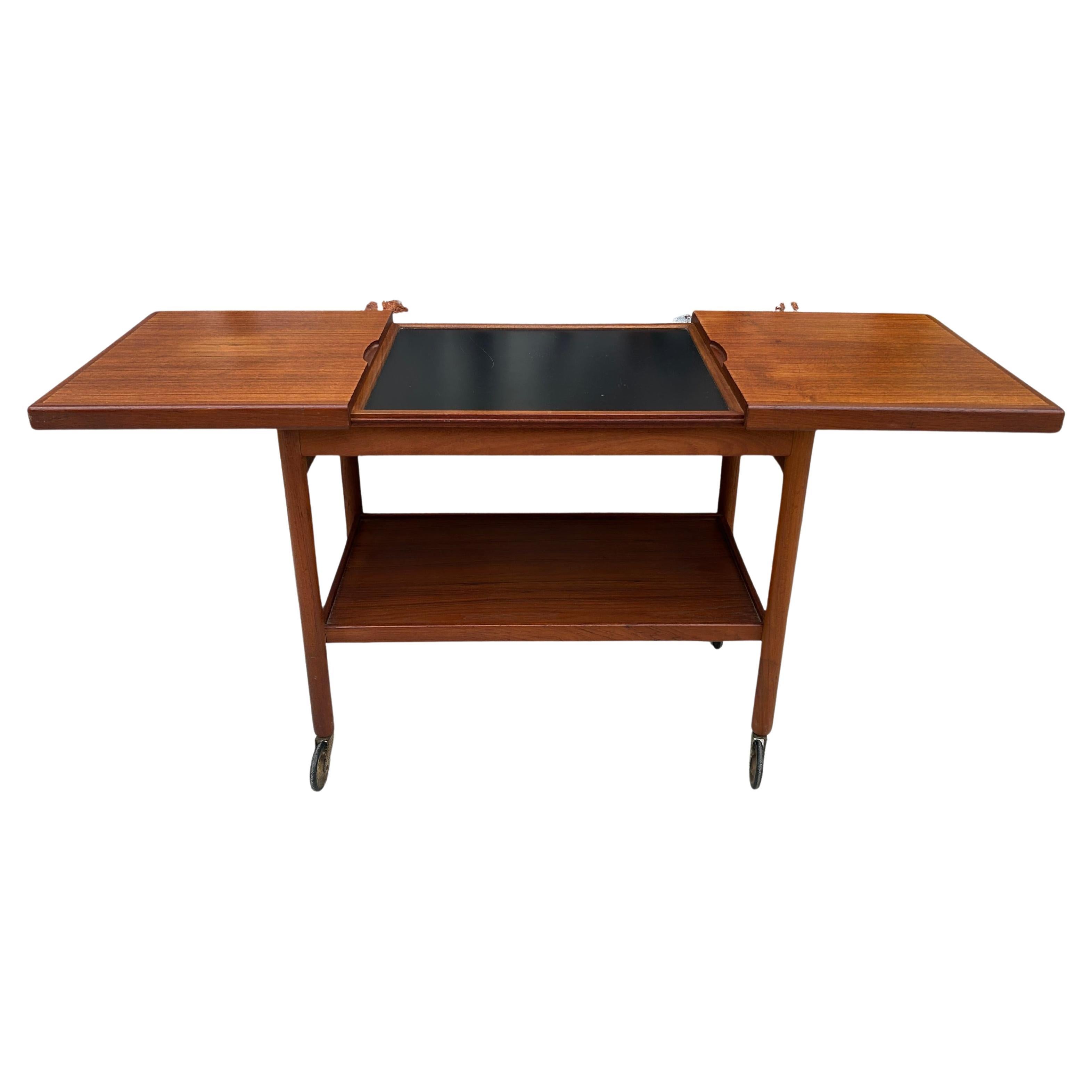 Midcentury Danish Modern Teak extension Bar Cart Server