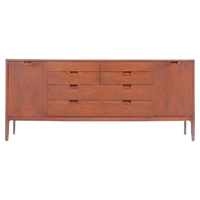 Mount Airy Janus Mid Century Walnut 14 Drawer Lowboy Dresser Credenza Beautiful
