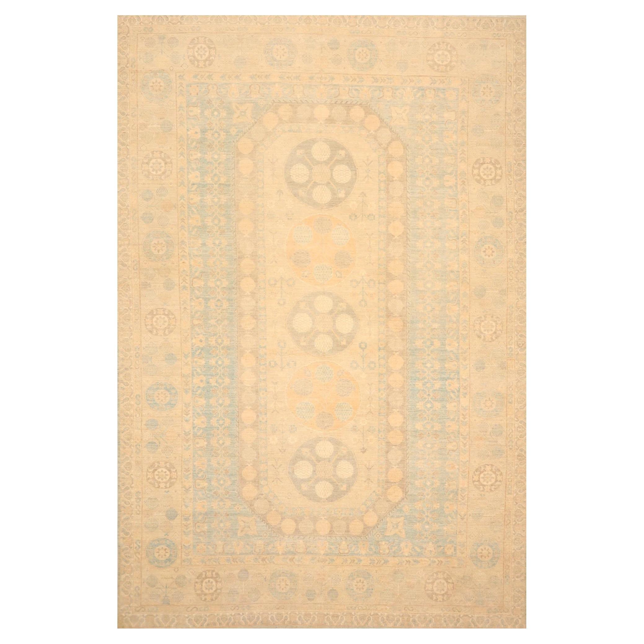 Tappeto Afghanistan Khotan - Lana Blu Avorio Taupe - 99667