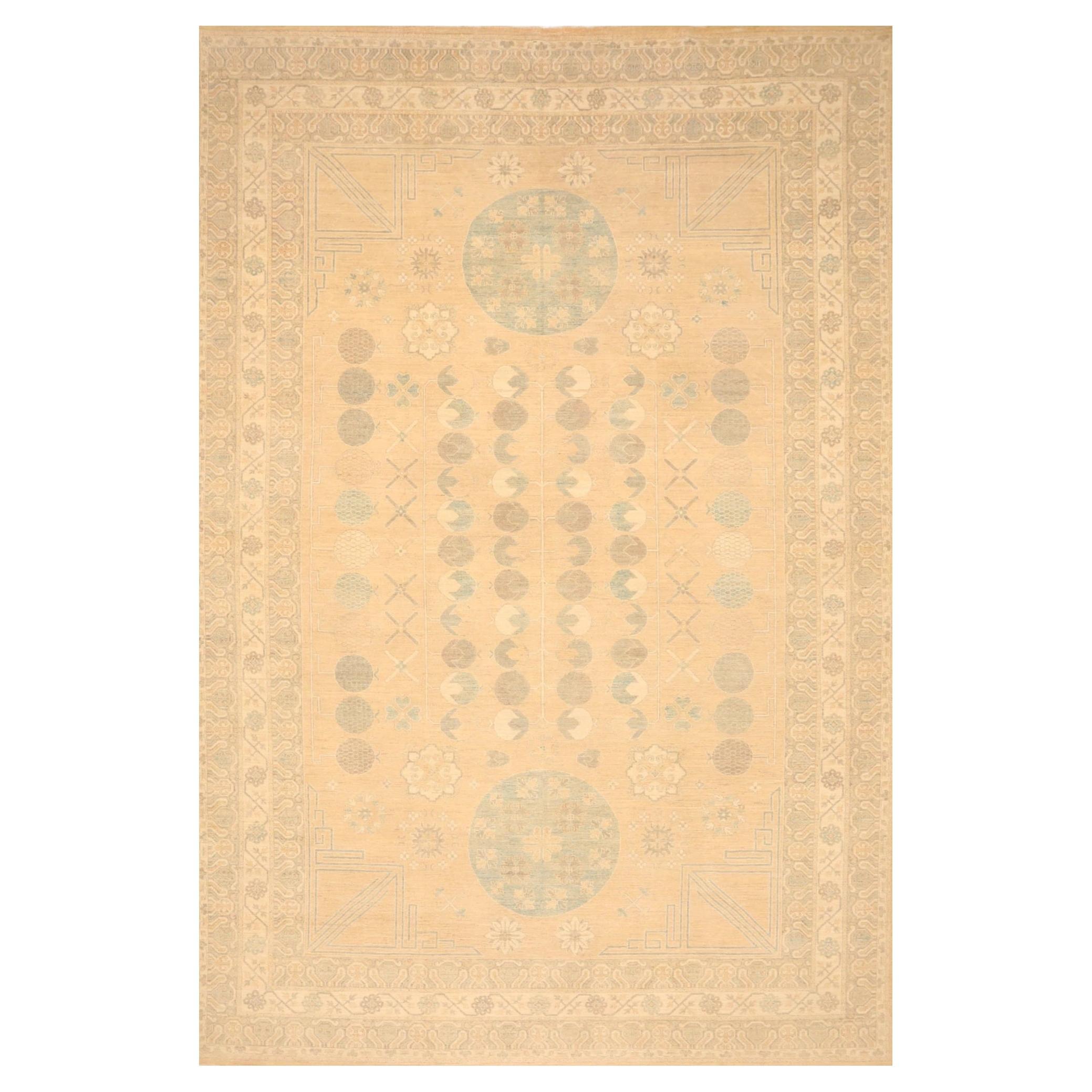 Tappeto Afghanistan Khotan - Lana Verde Avorio Taupe - 99669