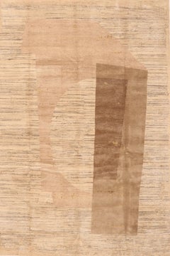 India India Area Rugs - Wool Brown Ivory Taupe Design - 99639