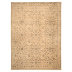 Indien Oushak Bereich Teppiche - Wolle Brown Elfenbein Design - 94171