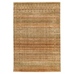 Indien Dorokhsh Bereich Teppiche - Wolle Braun Grün Elfenbein Rot Design - 94177