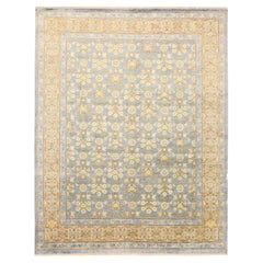 Tapis Khotan en laine bleu vert ivoire - 93815