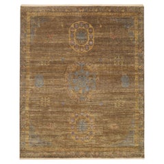 Indien Khotan Bereich Teppiche - Wolle Brown Design - 93834