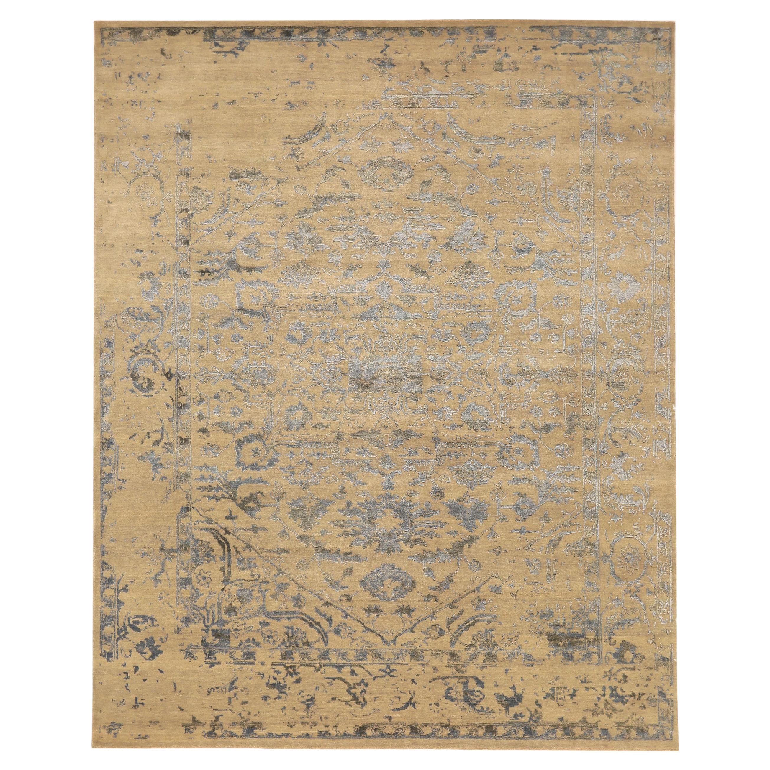 India Modern Area Rugs - Wolle & Seide Brown Gray/silver Taupe - 93824