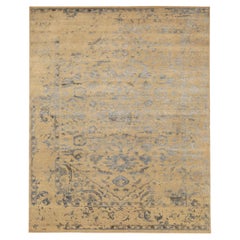 India Modern Area Rugs - Wool & Silk Brown Gray/silver Taupe - 93824
