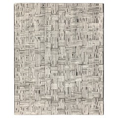 Tappeti India Kilim - Lana Bianco e Nero Marrone Avorio - 93837