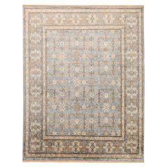 Tapis Khotan en laine et soie bleu ivoire, 93848