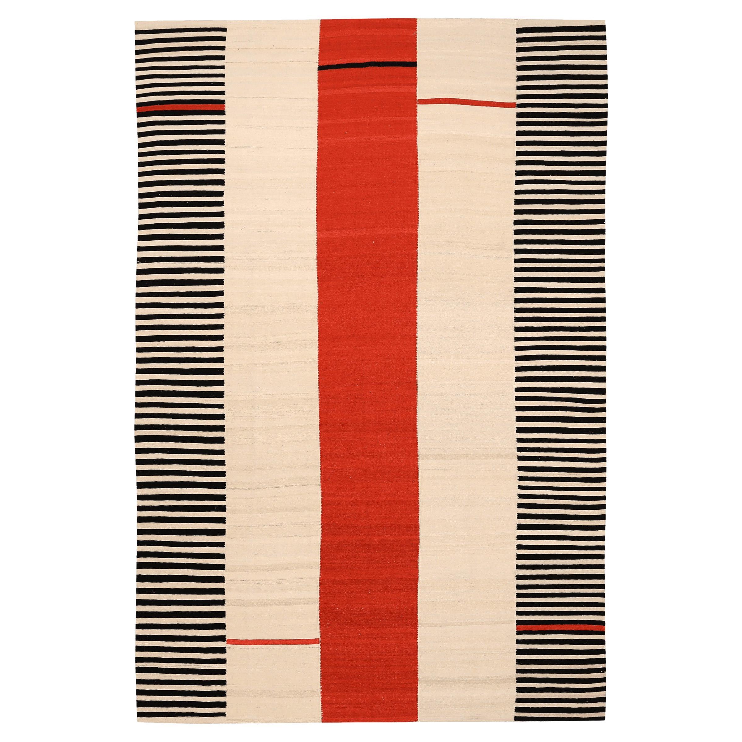 Tappeti Afghanistan Abadeh - Lana Nero Avorio Rosso - 94631