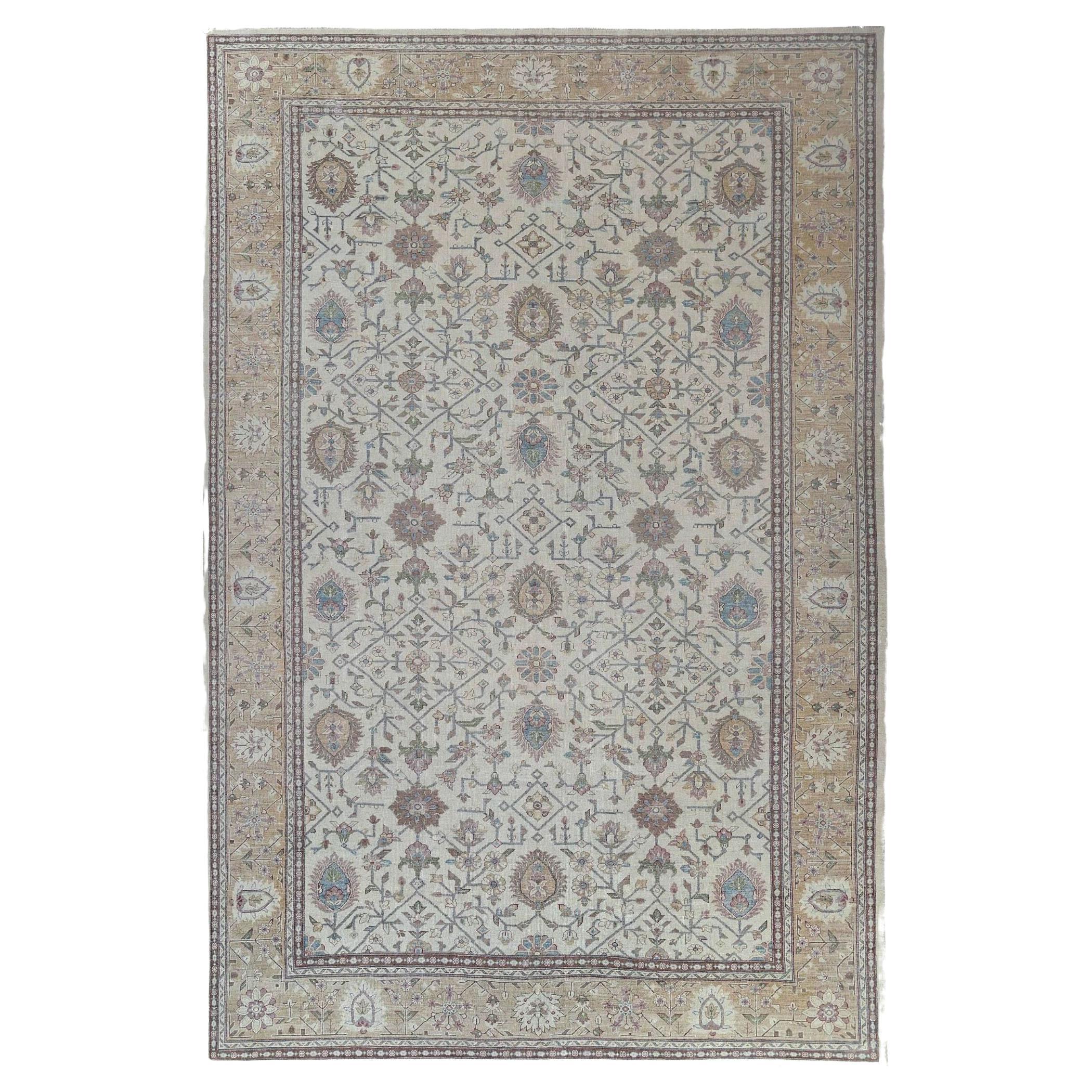 Afghanistan Sultanabad Over Size Teppich - Wolle Elfenbein Design - 95442